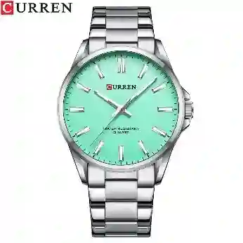 Reloj Curren 9090g Hombre Plateado Turquesa