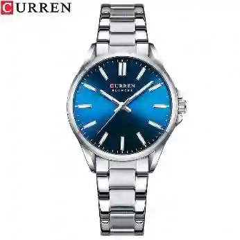 Reloj Curren 9090l Mujer Plateado Azul