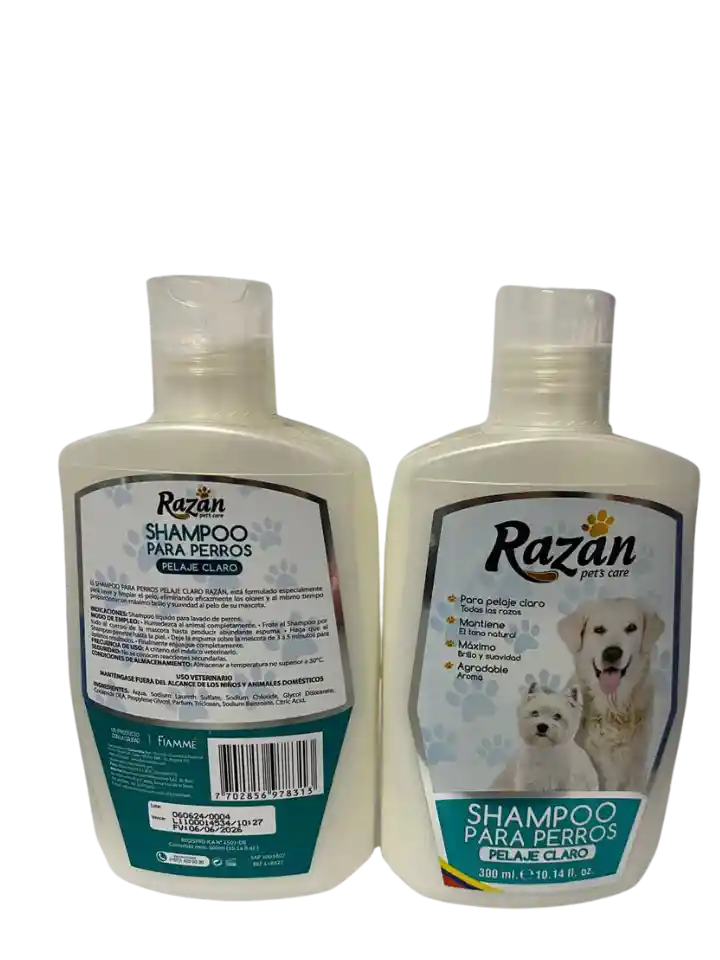 Shampoo Perros Pelaje Claro X 300 Ml