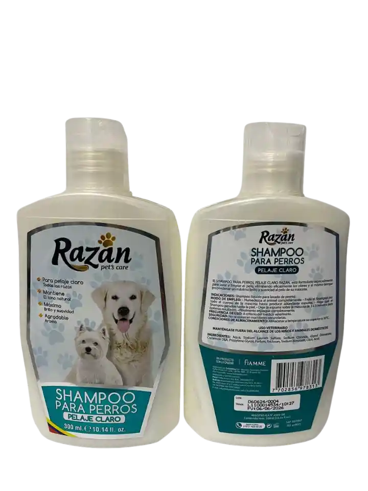 Shampoo Perros Pelaje Claro X 300 Ml