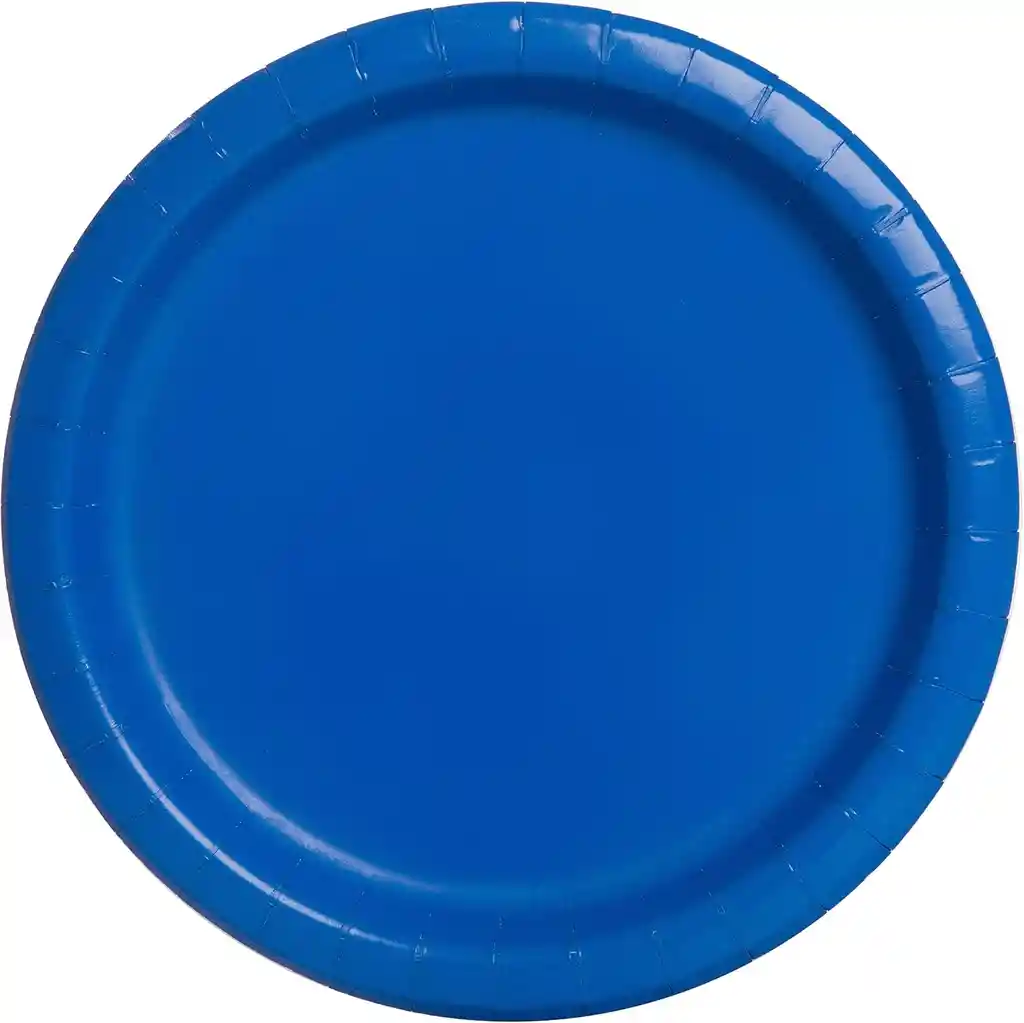 Plato Pequeño De Carton Ecologico X 10 Unidades Azul