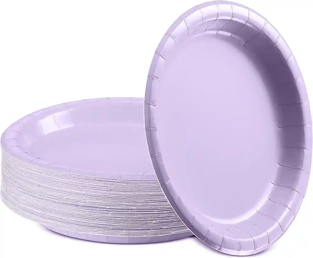 Plato Pequeño De Carton Ecologico X 10 Unidades Lila