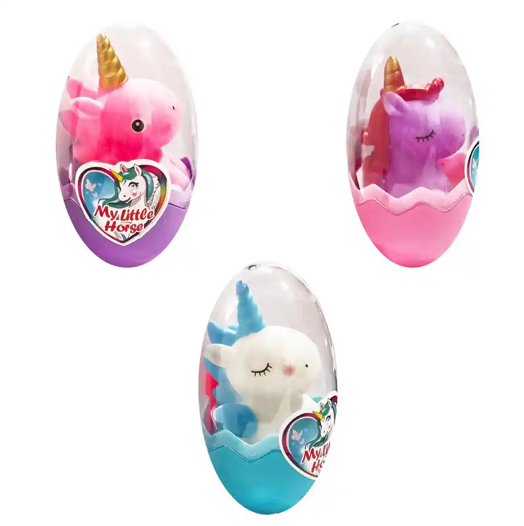 Unicornio Pony Accesorios Juguete Niñas Huevo Sorpresa X 3un