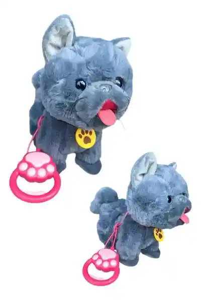 Gato De Peluche Interactivo Con Sonidos Y Movimientos Color Gris Oscuro