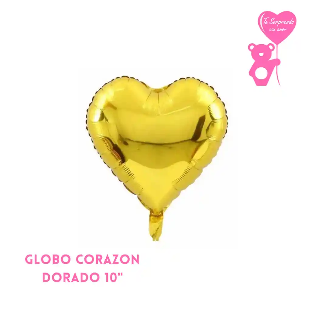 Globo Corazon Dorado 10"