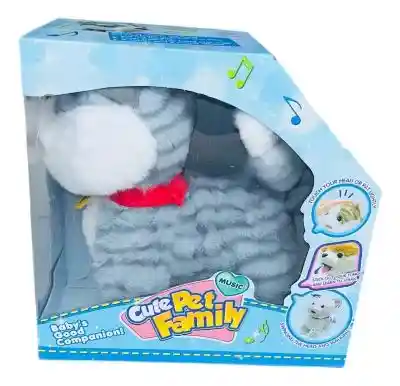 Gato De Peluche Interactivo Con Sonidos Y Movimientos Color Gris Oscuro