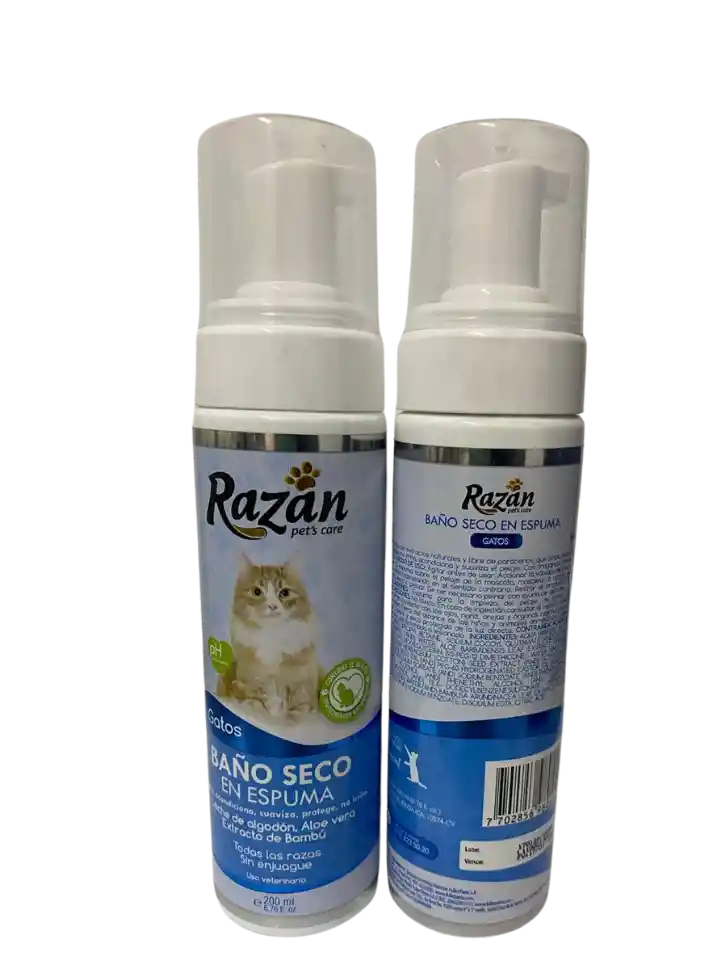 Baño Seco Espuma Para Gatos X 200 Ml