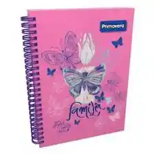 Cuaderno Argollado Pasta Dura Flower Power Breath Flores 7 Materias Cuadriculado. Primavera