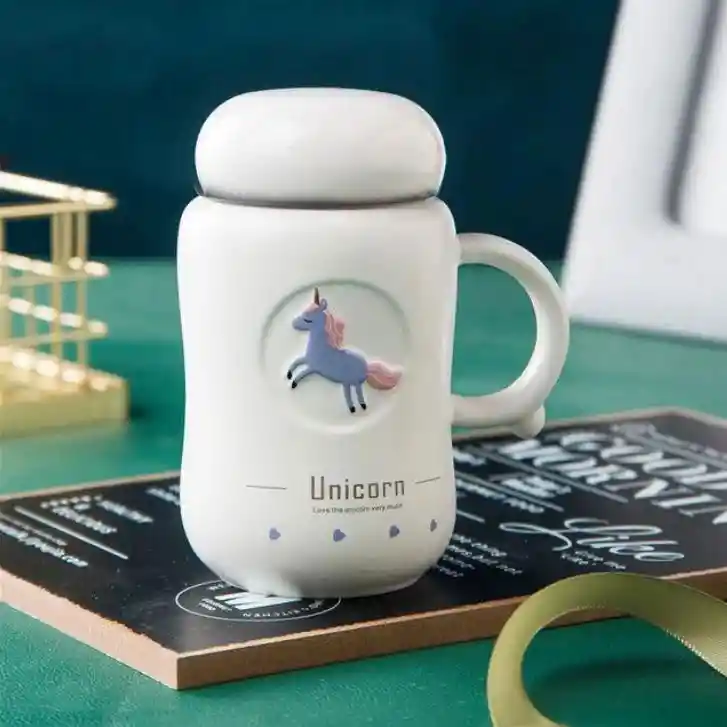 Mug Unicornio Con Tapa