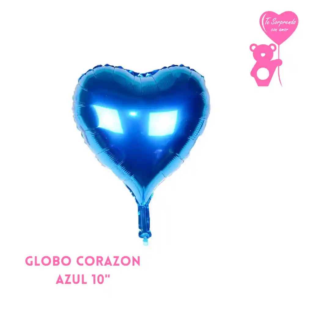 Globo Foil Corazon Azul 10"