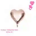 Globo Corazon Oro Rosa 10"