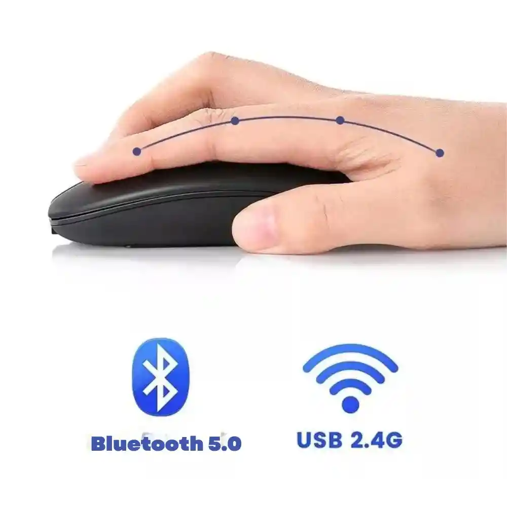 Mouse Inalambrico 2 En 1 Bluetooth Y Receptor Recargable Ms-48