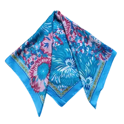 Pañoleta 70 Cm - Flor Azul Rosa