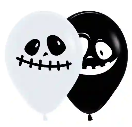 Bombas Globos R-12 Fashion Halloween Fantasmas Blanco/negro X12