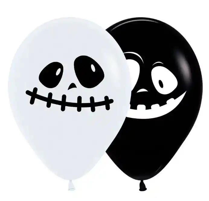 Bombas Globos R-12 Fashion Halloween Fantasmas Blanco/negro X12