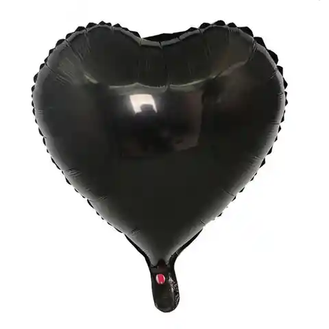 Globo Metalizado Forma De Corazon Negro 18 Pulgadas