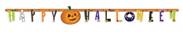 Feston Cartel Letras Happy Halloween Calabaza