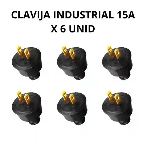 Clavija Aerea Encauchetada 15 A Industrial X 6 Unid