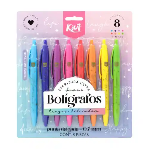 Bolígrafo Kiut Retráctil Colores Surtidos X8