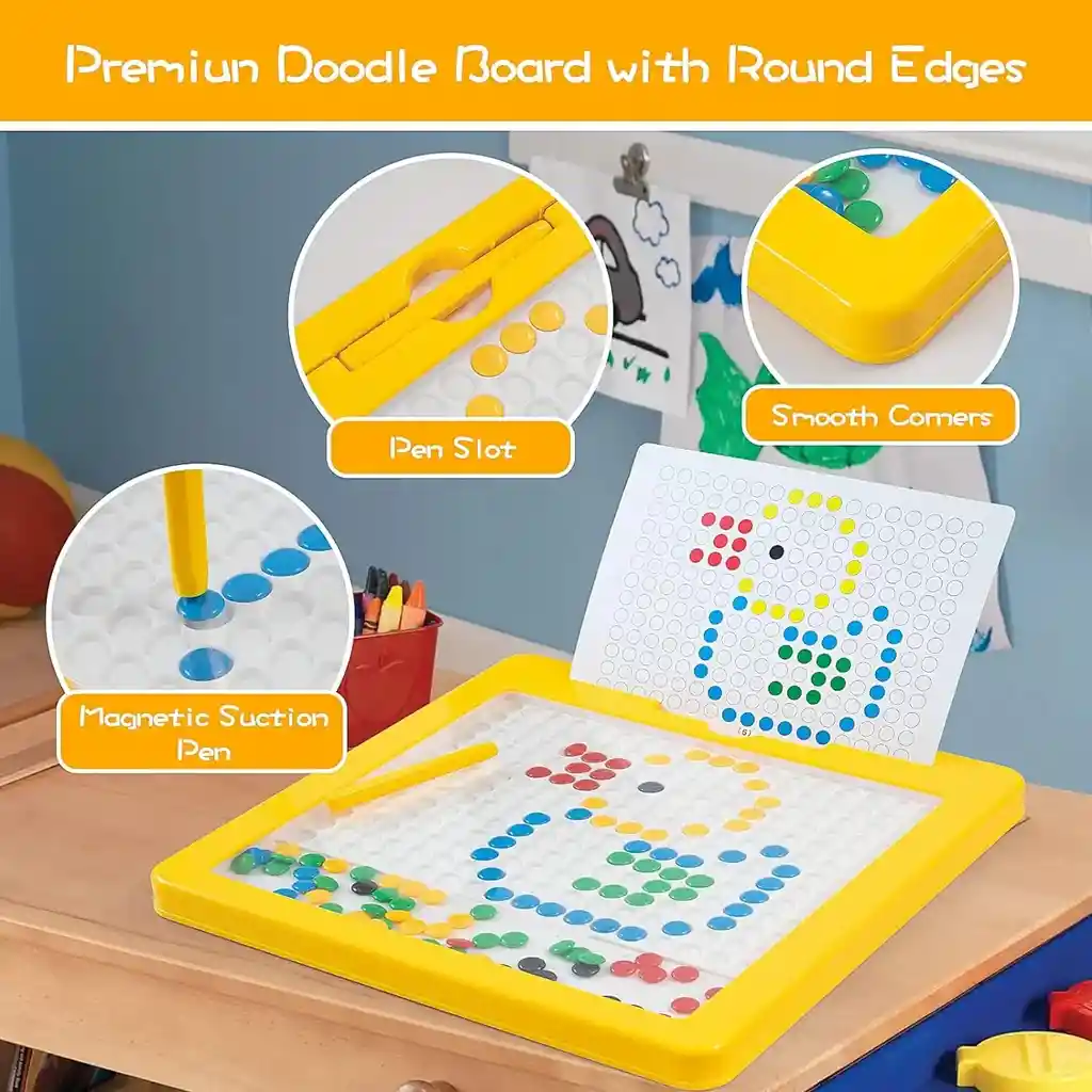 Tablero De Dibujo Fichas Magnéticas Juego Interactivo Niños Color Multicolor