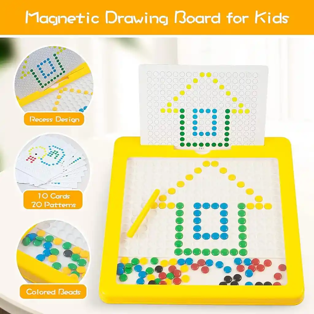 Tablero De Dibujo Fichas Magnéticas Juego Interactivo Niños Color Multicolor