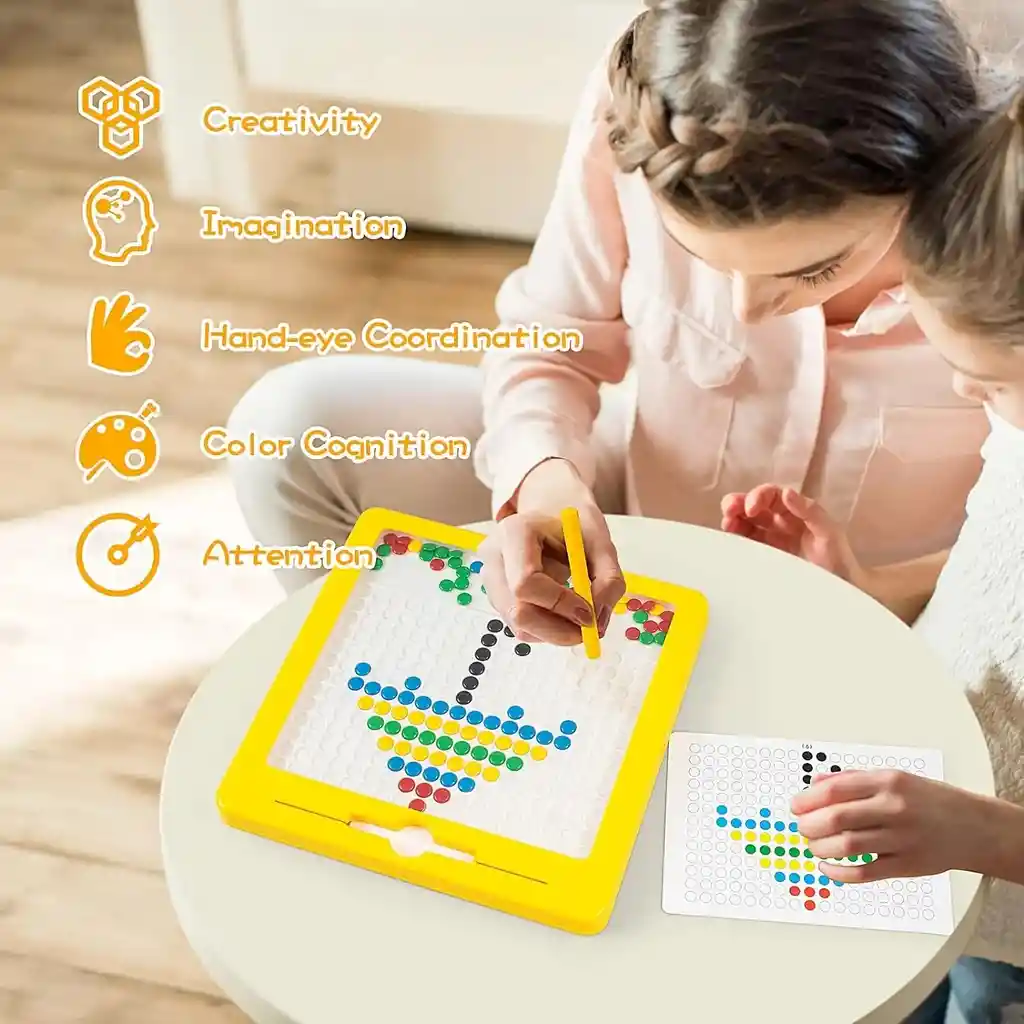 Tablero De Dibujo Fichas Magnéticas Juego Interactivo Niños Color Multicolor