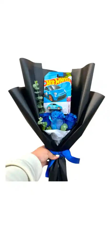 Boquet De 3 Rosas Azules Hot Wheels