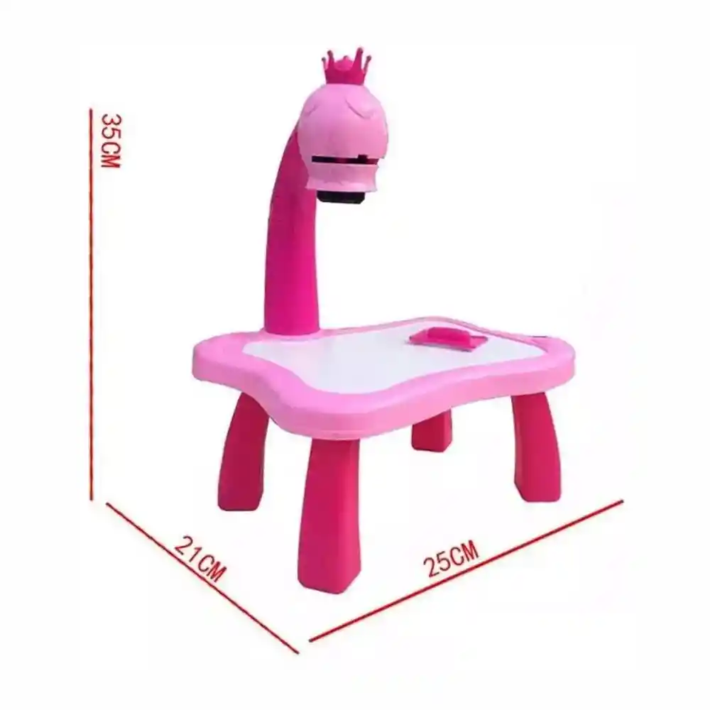 Mesa De Dibujo Para Niños Con Proyector Tablero De Juguete Rosa