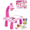 Mesa De Dibujo Para Niños Con Proyector Tablero De Juguete Rosa
