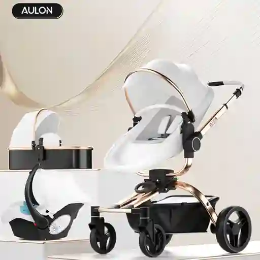 Coche Aulon Max 360° Con Portabebés Blanco
