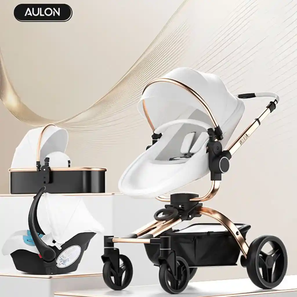 Coche Aulon Max 360° Con Portabebés Blanco