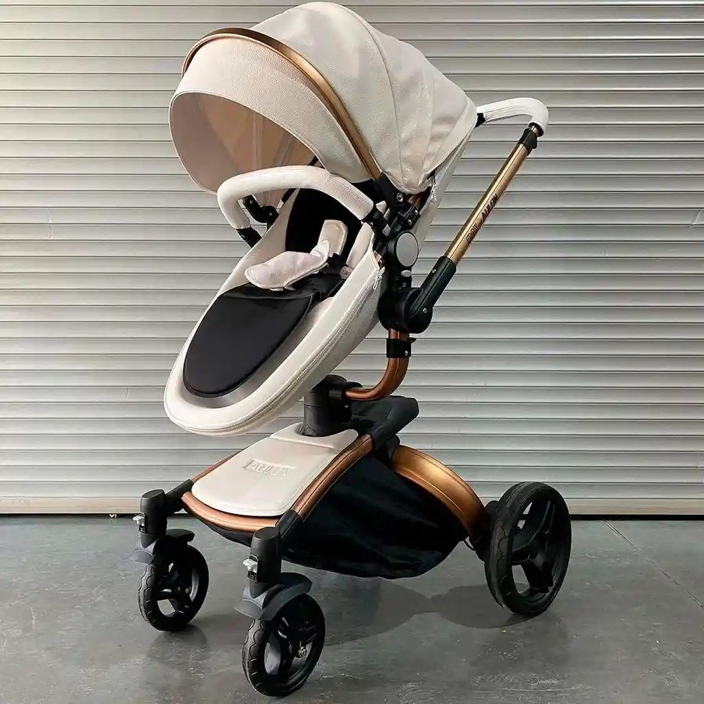 Coche Aulon Max 360° Con Portabebés Negro/dorado