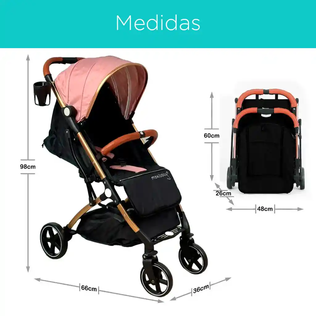 Coche Paseador Maleta Maxibaby Gris