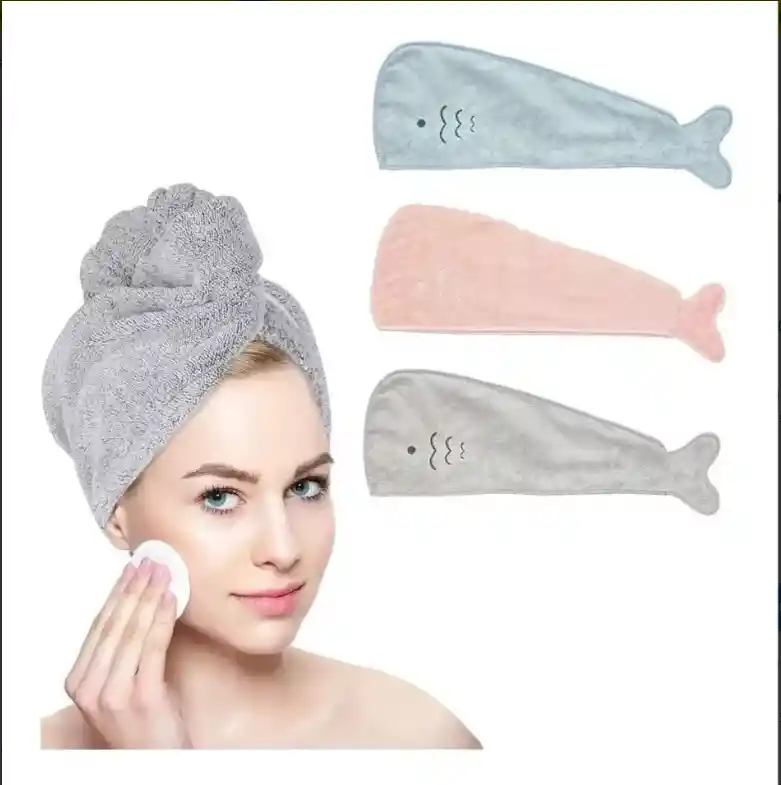 Toalla De Microfibra Suave Para El Cabello Turbante Baño