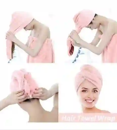 Toalla De Microfibra Suave Para El Cabello Turbante Baño