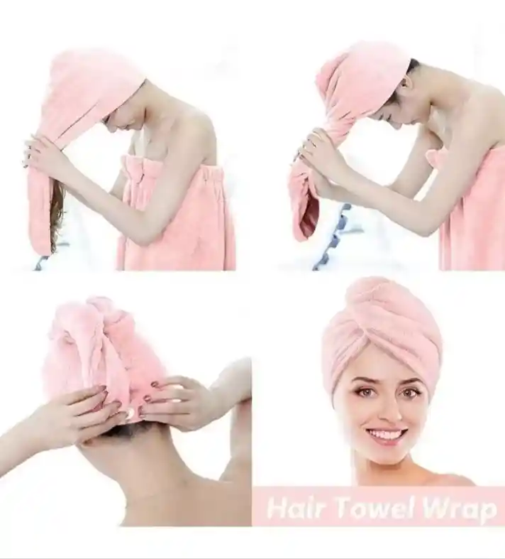 Toalla De Microfibra Suave Para El Cabello Turbante Baño