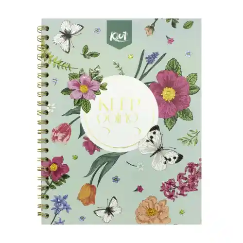 Cuaderno Kiut Argollado 80 Hojas - Pasta Dura Con Cuadros Surtido