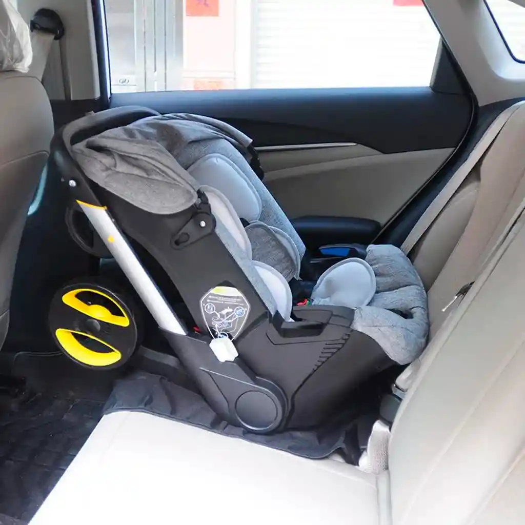 Coche Portabebés Multifuncional Plegable Con Bolso Pañalera Gris