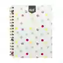 Cuaderno Kiut Argollado 80 Hojas - Pasta Dura Con Rayas (motivos Surtidos)