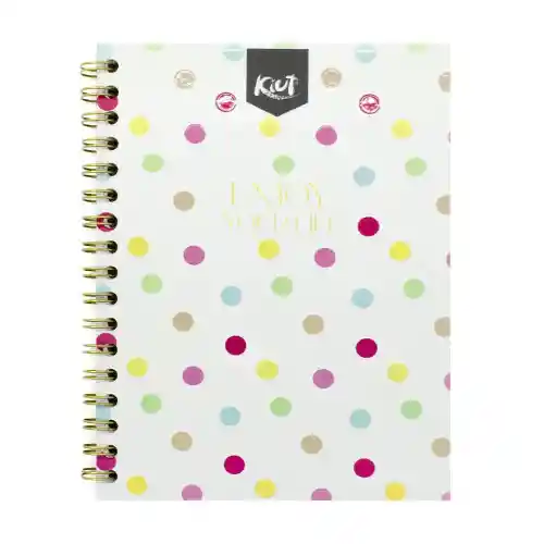 Cuaderno Kiut Argollado 80 Hojas - Pasta Dura Con Rayas (motivos Surtidos)