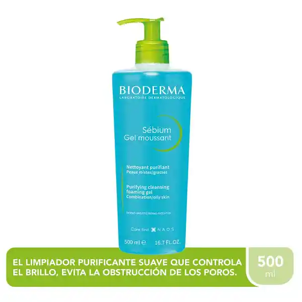 Gel Limpiador Para Piel Mixta A Grasa Bioderma Sébium Gel Moussant 500ml