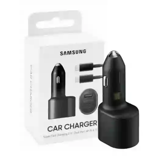 Cargador Para Carro Samsung Original 45w (doble Puerto) Usb- 15w Y Tipo C 45w