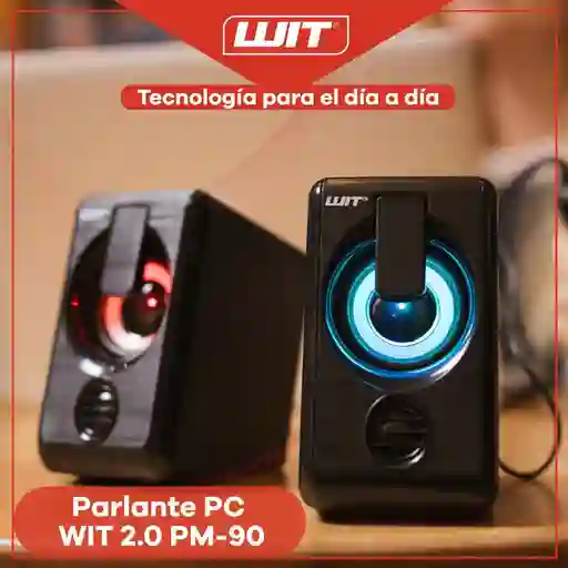 Parlante Para Pc Wit 2.0 Pm90 / Cornetas Para Pc Y Portatil /speaker Para Pc