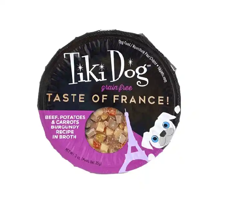 Bandeja Tiki Dog France X 85gr (carne Burgundy )