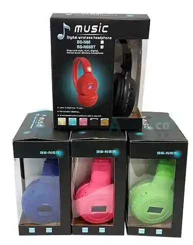 Audifonos N65bt Diadema Bluetooth Pantalla Aux