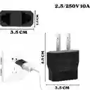 Adaptador Corriente Redondo A Plano Europeo Negro