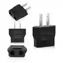 Adaptador Corriente Redondo A Plano Europeo Negro