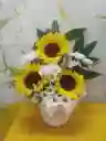 Girasoles En Canasta De Mimbre