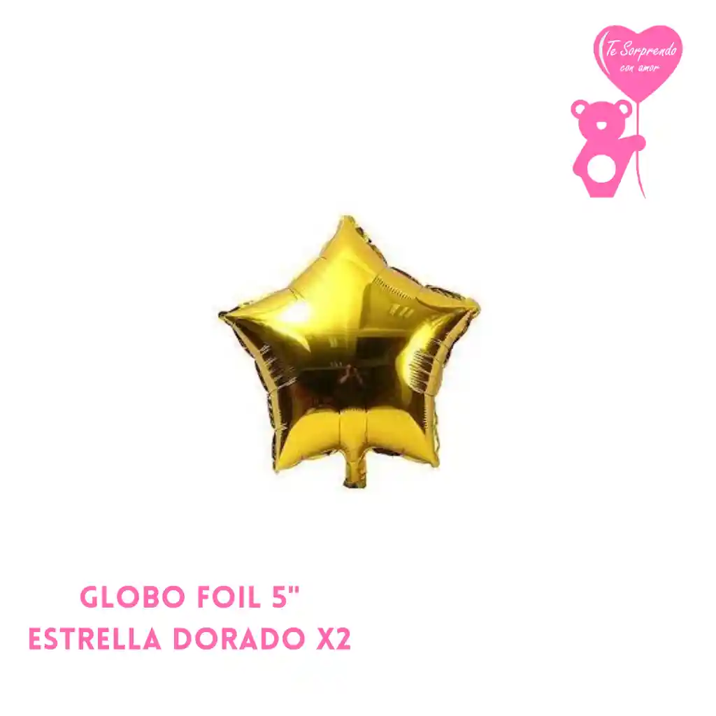 Globo Foil 5" Estrella Dorado X2