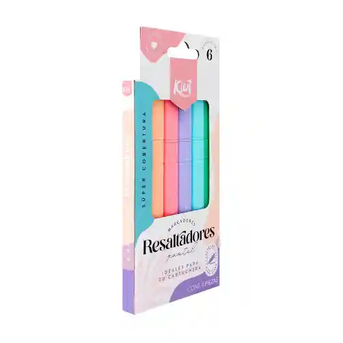 Resaltadores Kiut Pastel Delgados X6